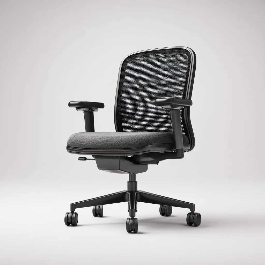 Sedia da ufficio-mesh-tessuto-metallo-62x60x101cm-grigio-nero-design ergonomico-Cottagonest