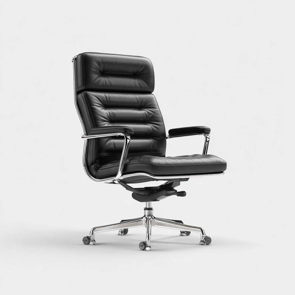 Sedia da ufficio-pelle-metallo-69x67x114cm-nero-design moderno-Cottagonest