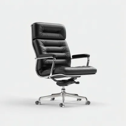 Sedia da ufficio-pelle-metallo-69x67x114cm-nero-design moderno-Cottagonest