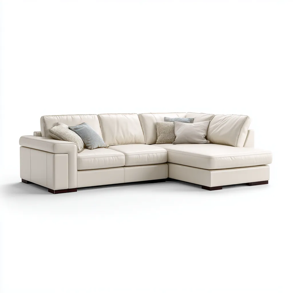 Divano angolare-pelle-legno-275x165x86cm-bianco-design moderno-Cottagonest