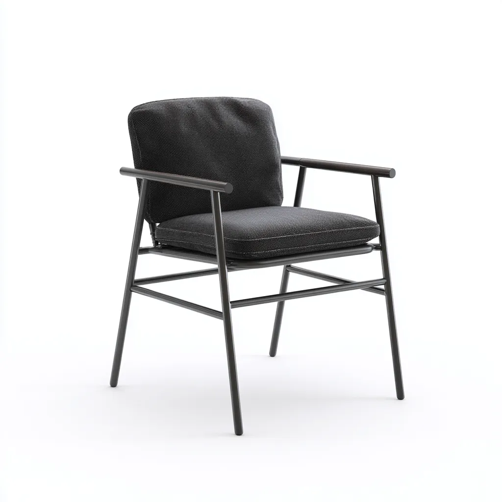 Poltrona da giardino-tessuto-metallo-62x58x86cm-nero-design moderno-Cottagonest