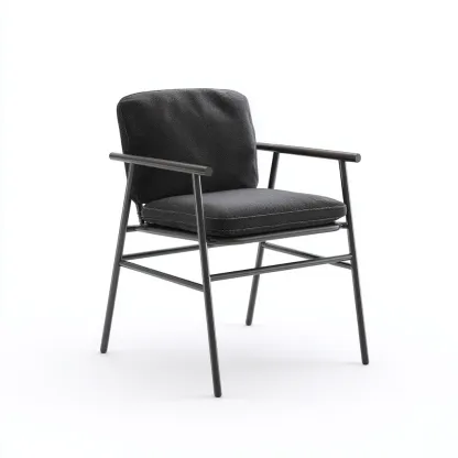 Poltrona da giardino-tessuto-metallo-62x58x86cm-nero-design moderno-Cottagonest