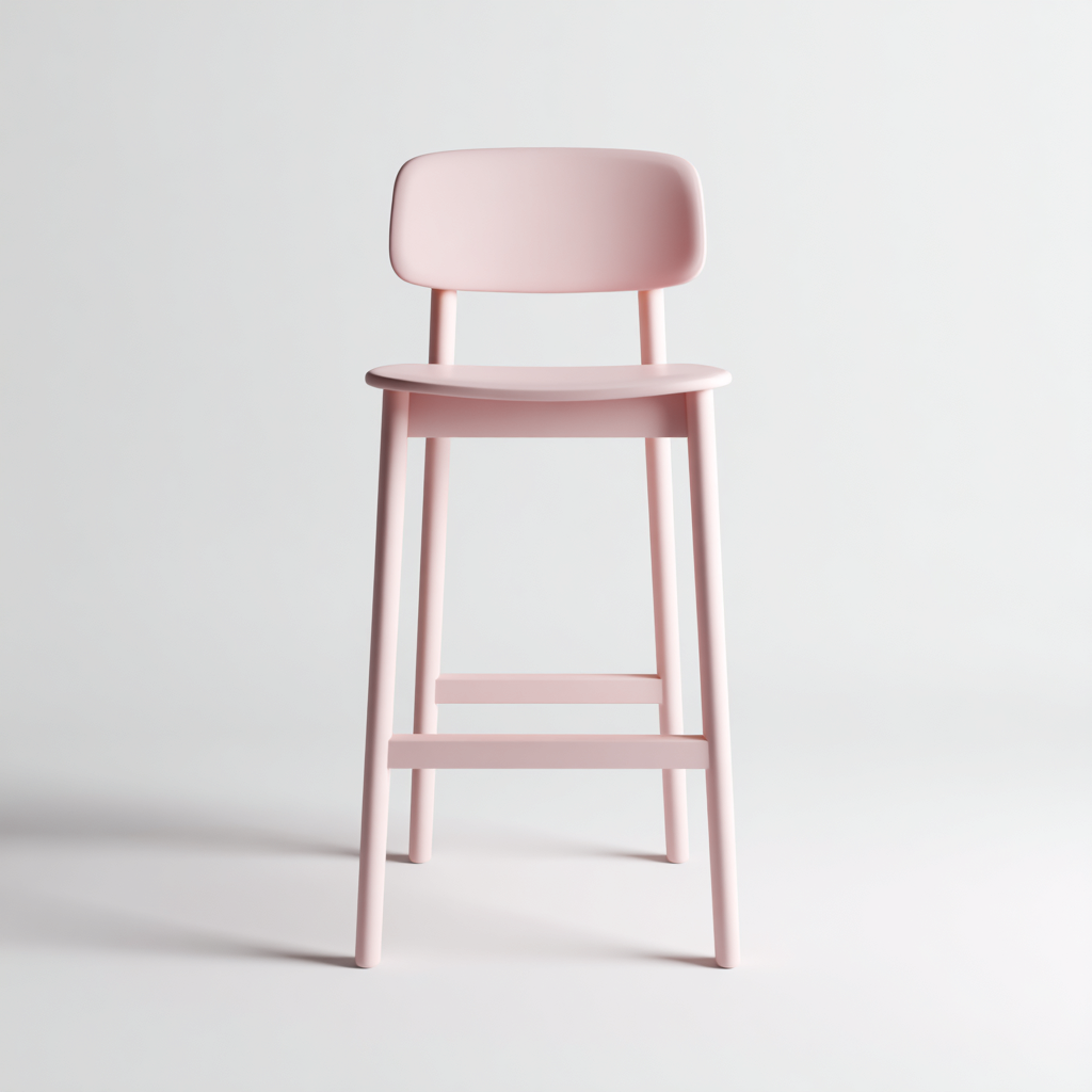 Sgabello da bar-legno-46x44x103cm-rosa-design minimalista-Cottagonest