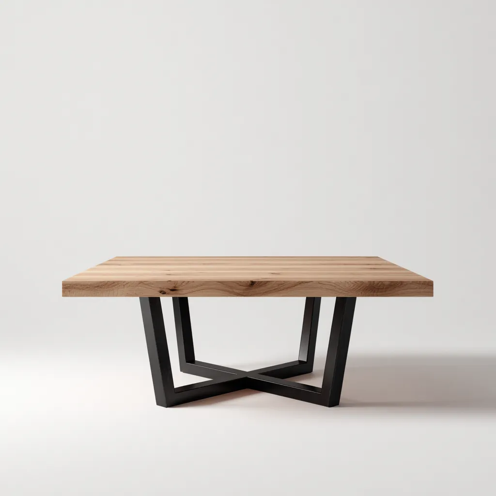 Tavolo da pranzo - legno-metallo - 180x90x76 cm - rovere naturale-nero - design moderno-Cottagonest