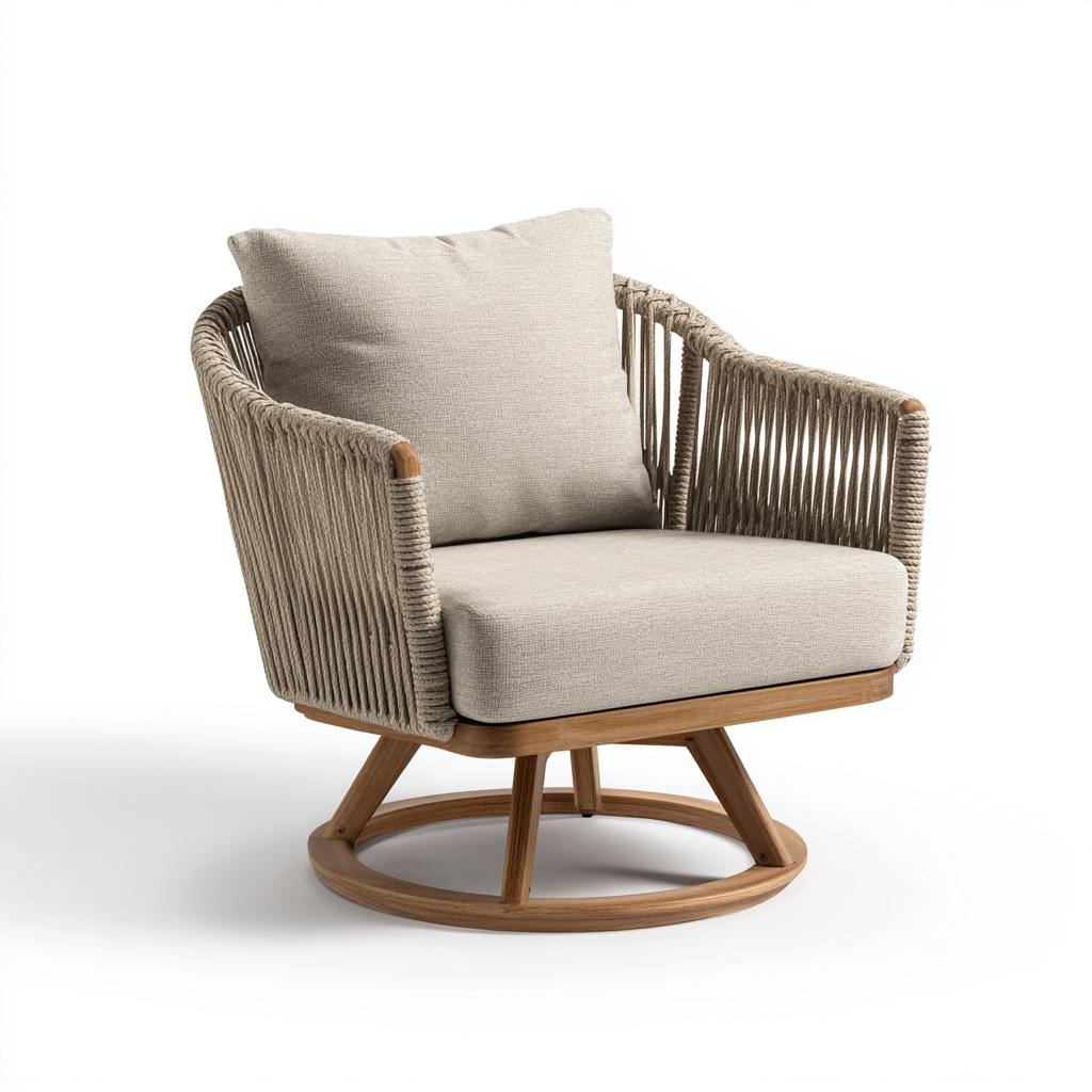 Poltrona da giardino-tessuto-legno-corda-92x86x82cm-beige-design moderno-Cottagonest