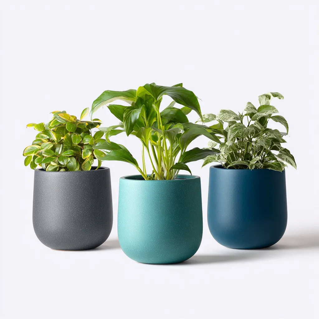 Vaso per piante-plastica-24x24x26cm-26x26x28cm-28x28x30cm-grigio-blu-turchese-design moderno-Cottagonest