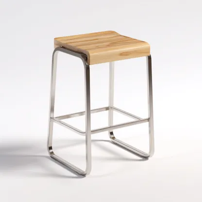 Sgabello da bar-legno-metallo-43x35x78cm-naturale-acciaio-design moderno-Cottagonest