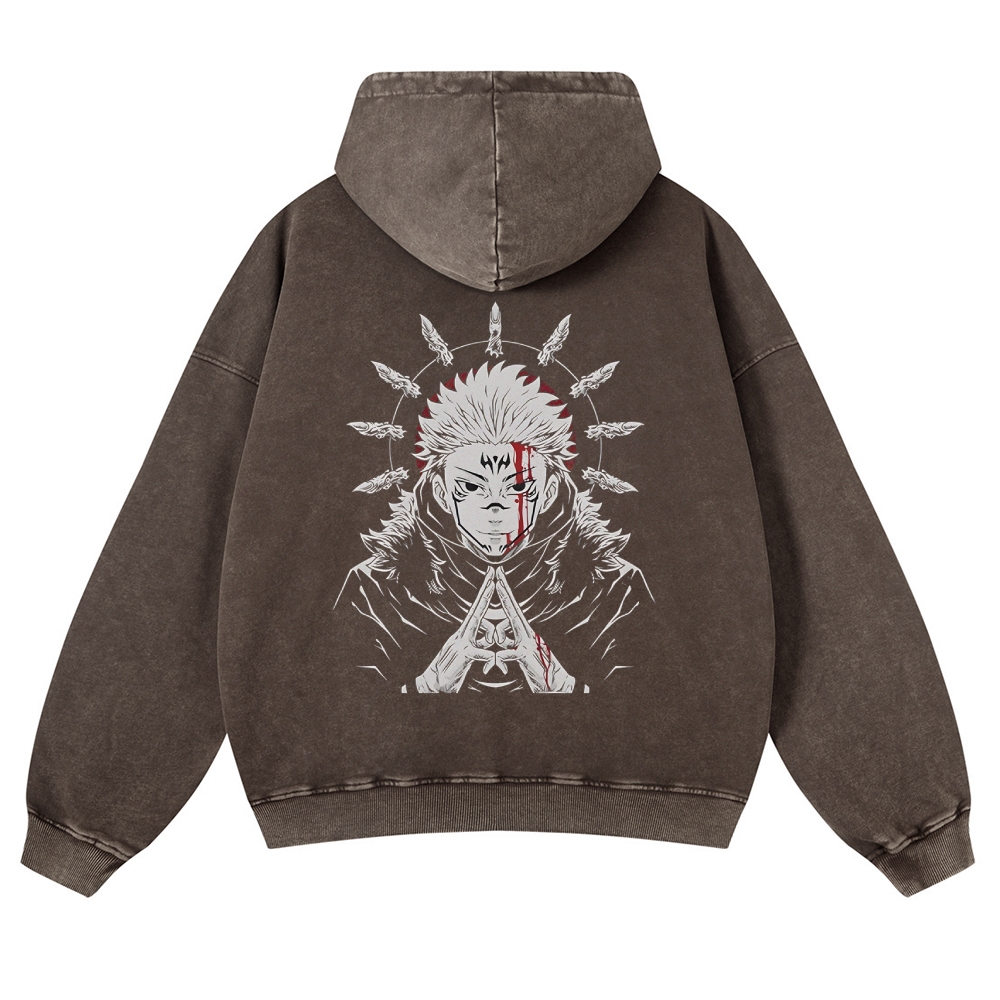 Vintage Washed Hoodie-AnimeClothe