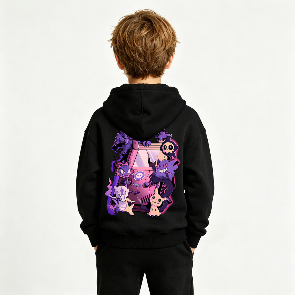 Pokémon Anime Graphic Hoodie for Kids Cartoon Print Cotton Tee