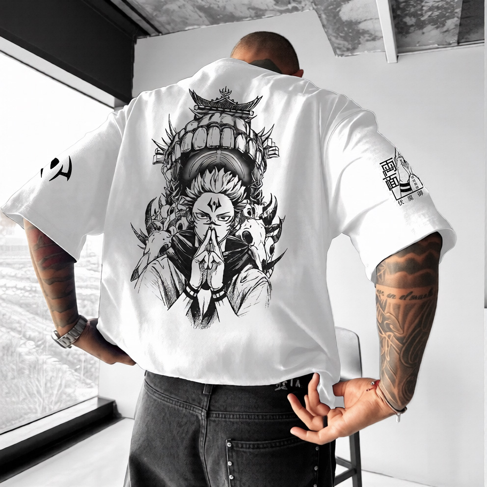 Jujutsu Kaisen Anime Theme Cartoon Print Pure Cotton T-Shirt