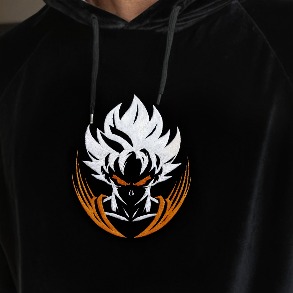 Oversized  Velvet Leather Patchwork Hoodie