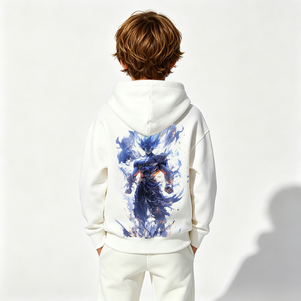 Dragon Ball Anime Graphic Hoodie for Goku Kids Cartoon Print Cotton Tee