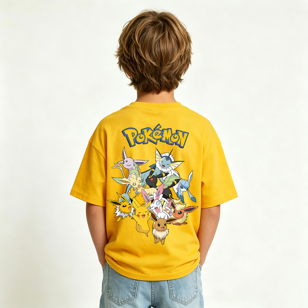 Pokémon Eevee Anime Graphic T-Shirt for Kids Cartoon Print Cotton Tee