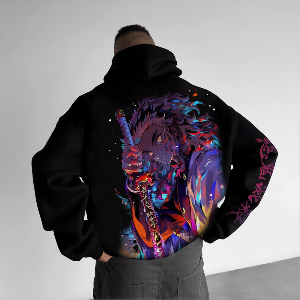 Unisex Demon Slayer Anime Graphic Streetwear Vintage Hoodie