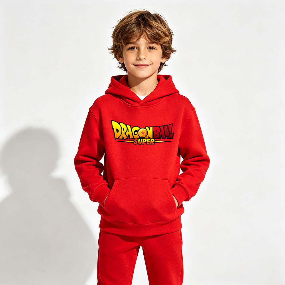 Dragon Ball Anime Graphic Hoodie for Kids Cartoon Print Cotton Tee