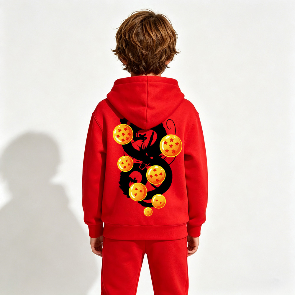 Dragon Ball Anime Graphic Hoodie for Kids Cartoon Print Cotton Tee