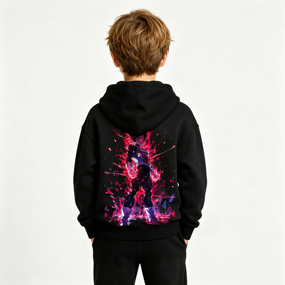 Dragon Ball Anime Graphic Hoodie for Vegeta Kids Cartoon Print Cotton Tee
