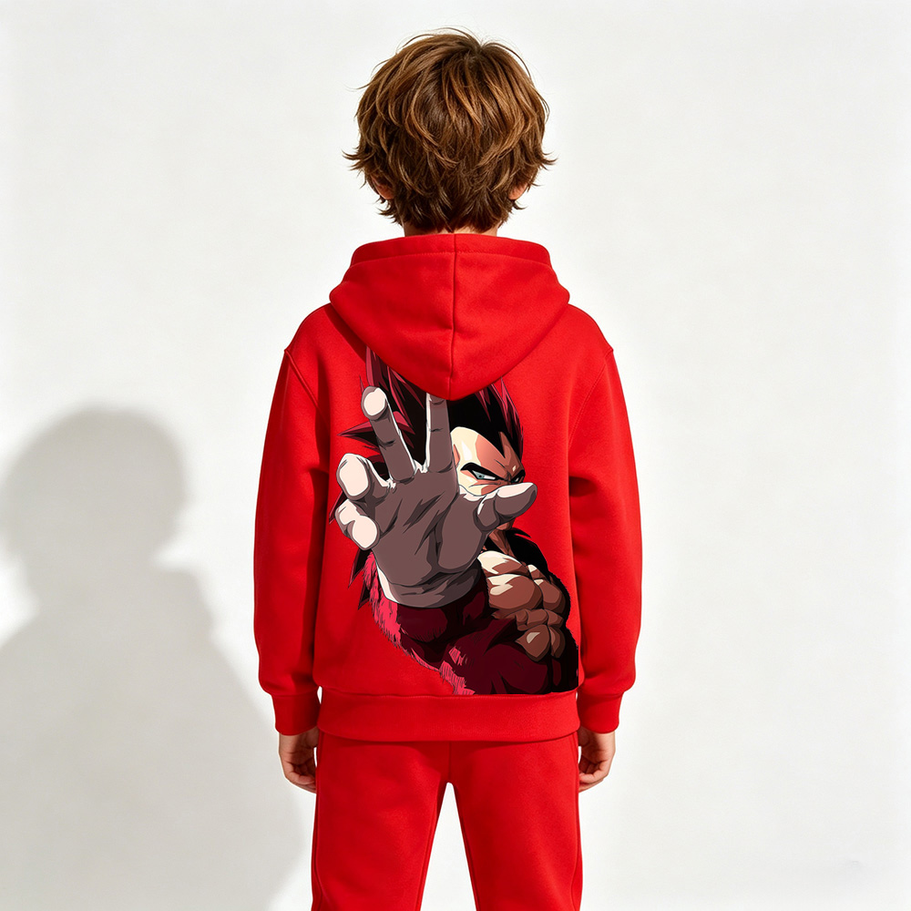 Dragon Ball Vegeta Anime Graphic Hoodie for Kids Cartoon Print Cotton Tee