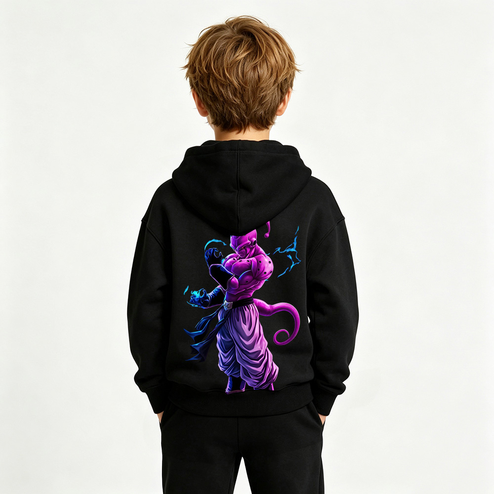 Dragon Ball Anime Graphic Hoodie for Majin Buu Kids Cartoon Print Cotton Tee