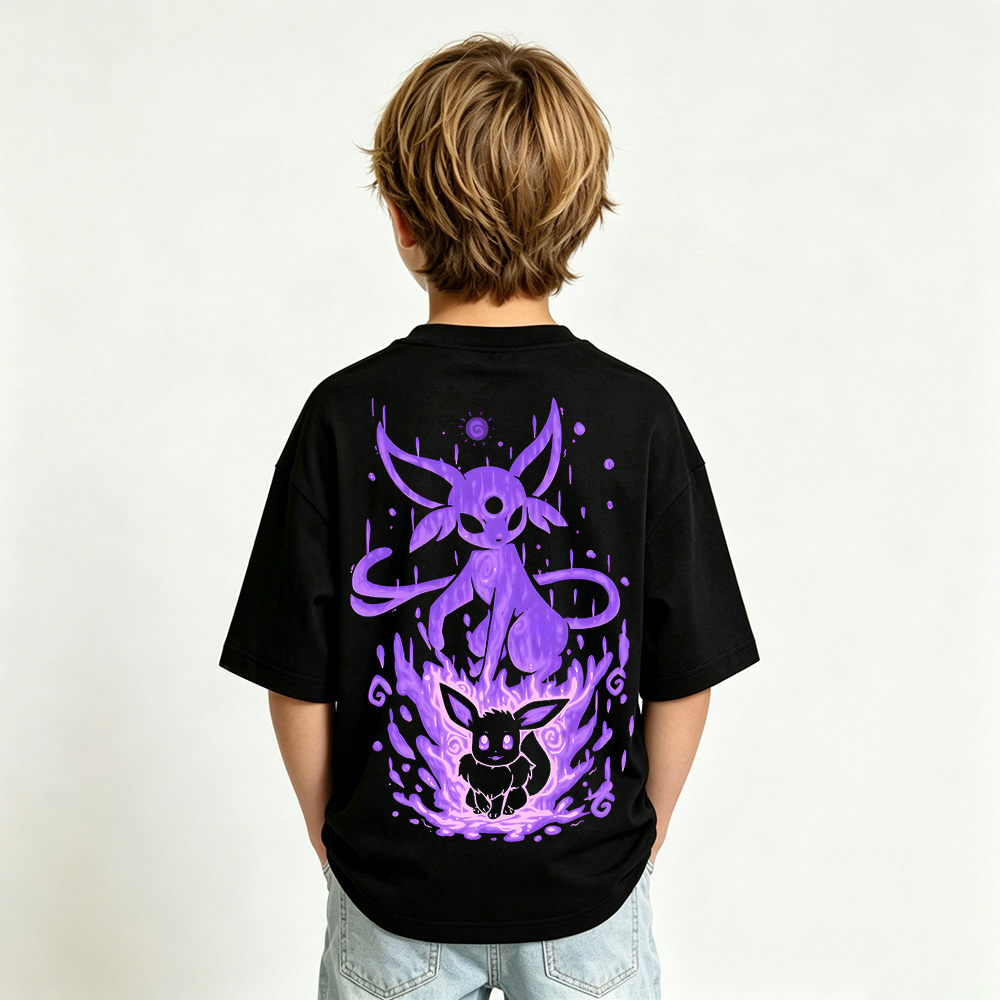 Pokémon Anime Graphic T-Shirt for Eevee Kids Cartoon Print Cotton Tee