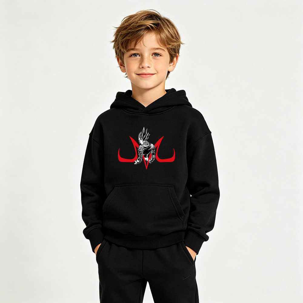 Dragon Ball Anime Graphic Hoodie for Vegeta Kids Cartoon Print Cotton Tee