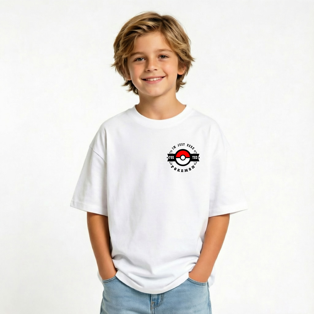 Pokémon Anime Graphic T-Shirt for Kids Cartoon Print Cotton Tee