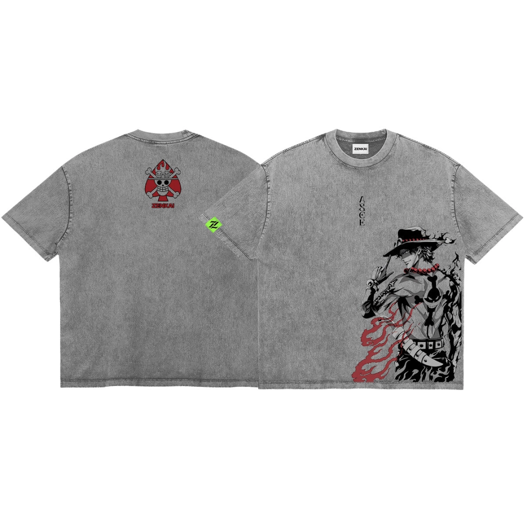  Ace Washed T-Shirt丨One Piece