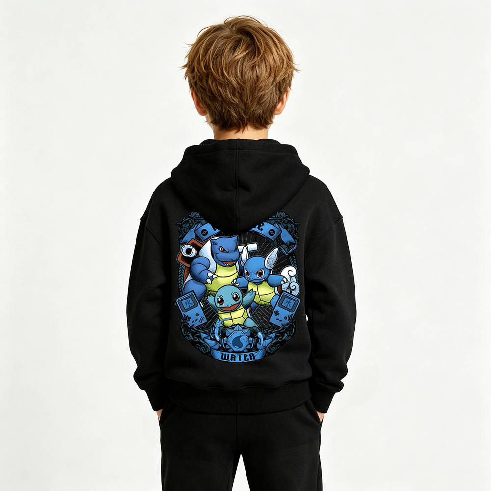 Pokémon Anime Graphic Hoodie for Kids Cartoon Print Cotton Tee