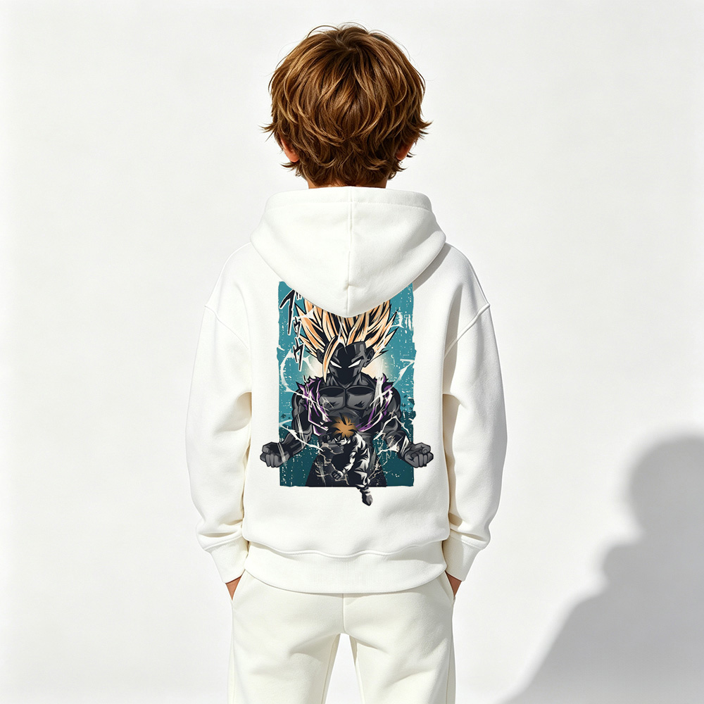 Dragon Ball Anime Graphic Hoodie for Gohan Kids Cartoon Print Cotton Tee