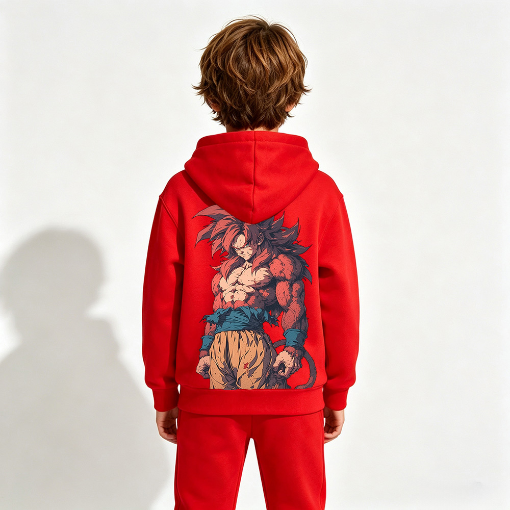 Dragon Ball Goku Anime Graphic Hoodie for Kids Cartoon Print Cotton Tee