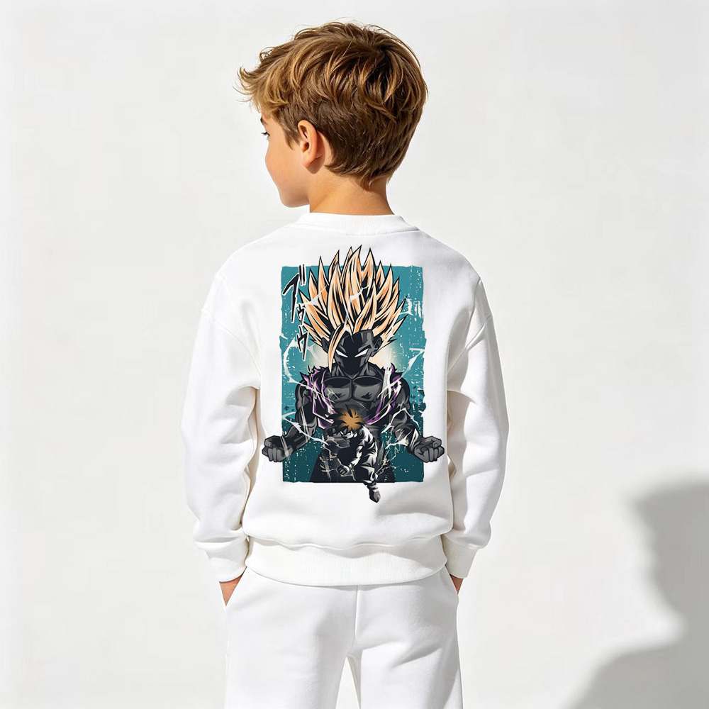 Dragon Ball Anime Graphic Crewneck Sweatshirt for Frieza Kids Cartoon Print Cotton Tee