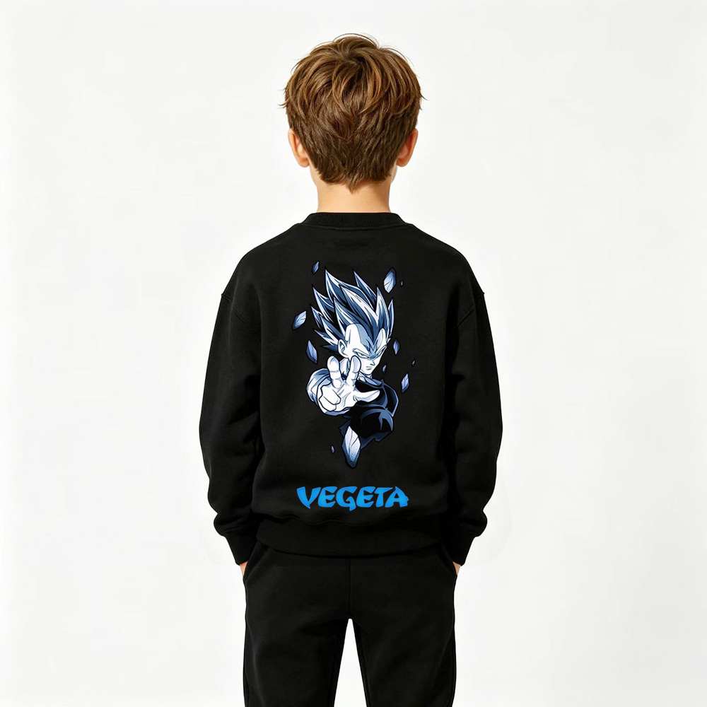 Dragon Ball Anime Graphic Crewneck Sweatshirt for Vegeta Kids Cartoon Print Cotton Tee