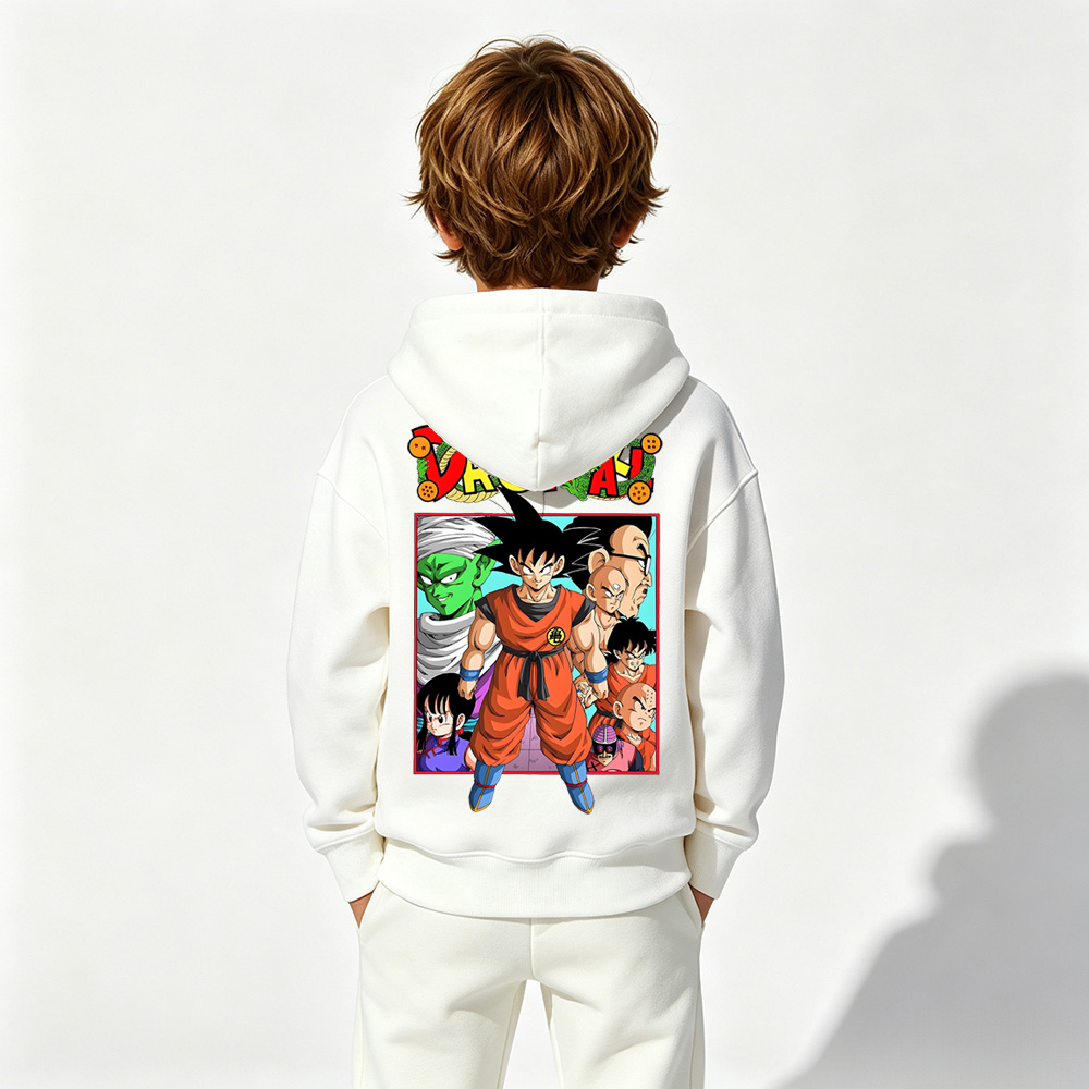 Dragon Ball Anime Graphic Hoodie for Kids Cartoon Print Cotton Tee