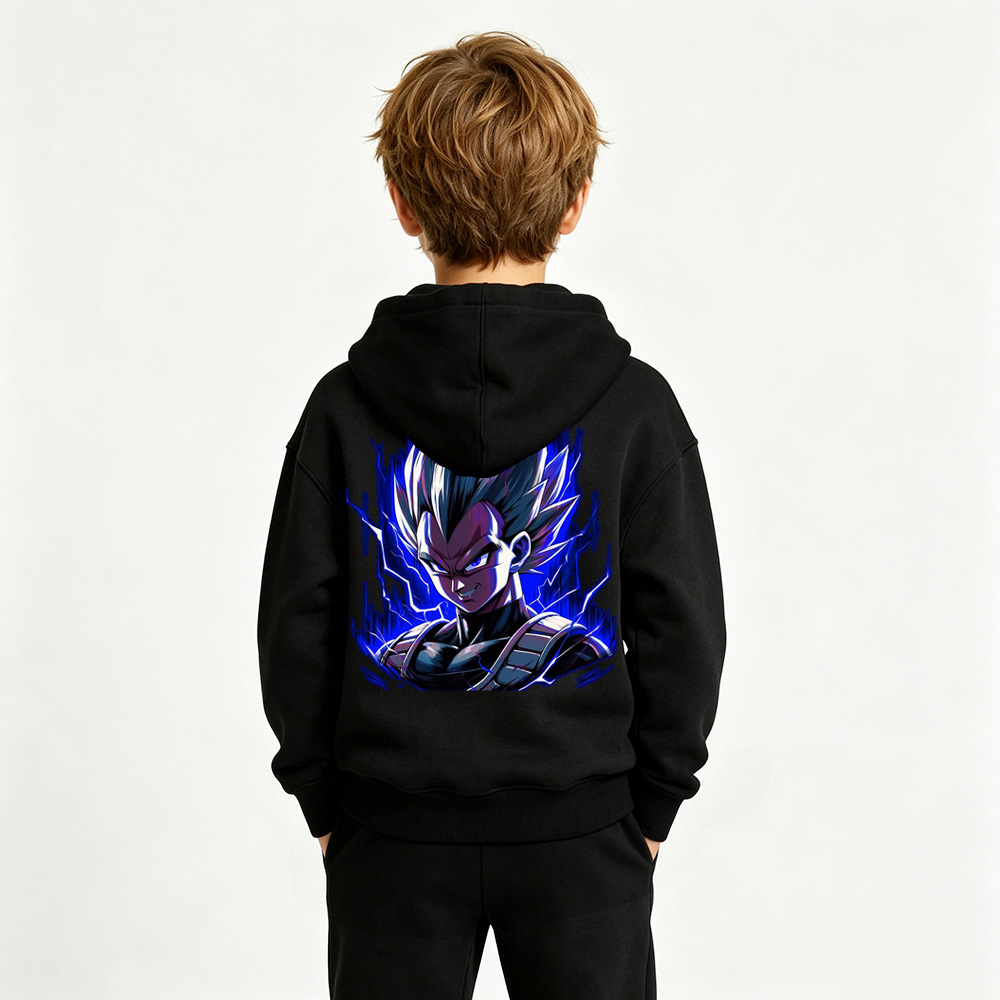 Dragon Ball Anime Graphic Hoodie for Vegeta Kids Cartoon Print Cotton Tee