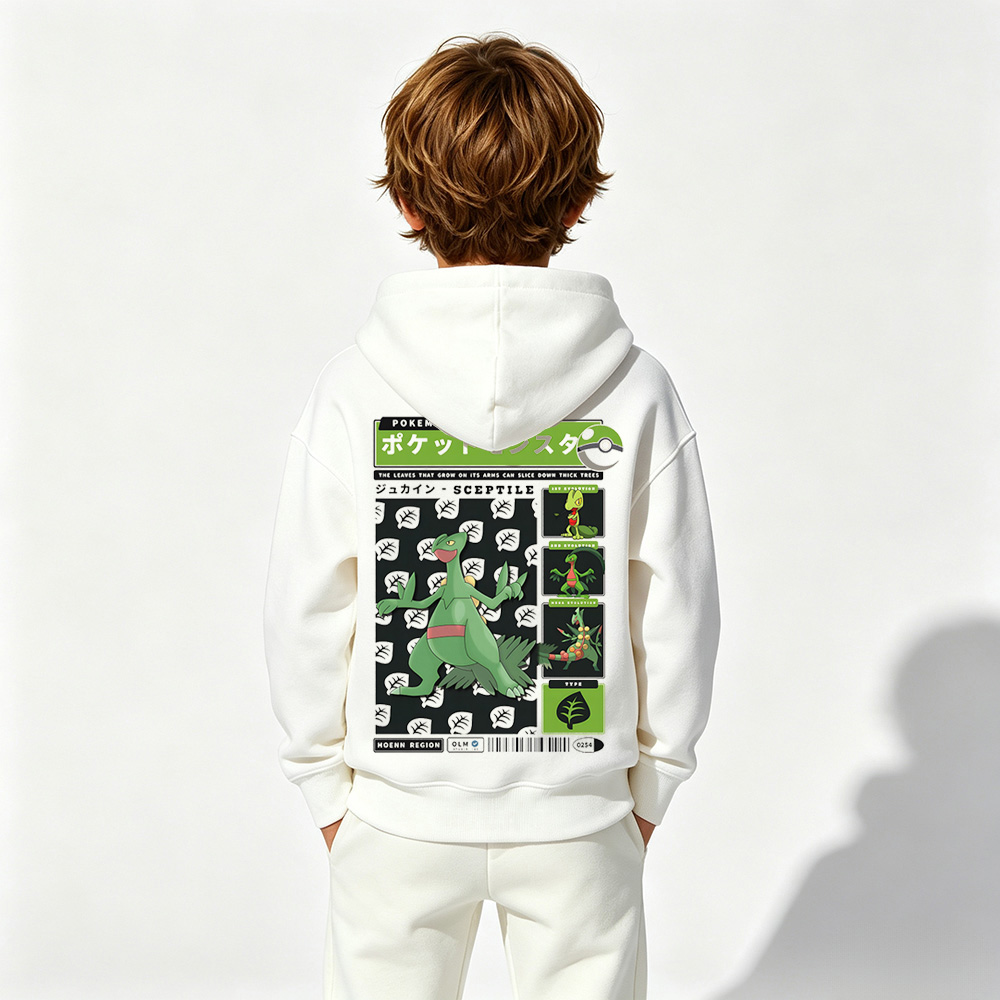Pokémon Anime Graphic Hoodie for Kids Cartoon Print Cotton Tee