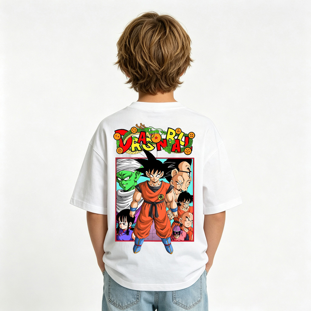 Dragon Ball Anime Graphic T-Shirt for Kids Cartoon Print Cotton Tee
