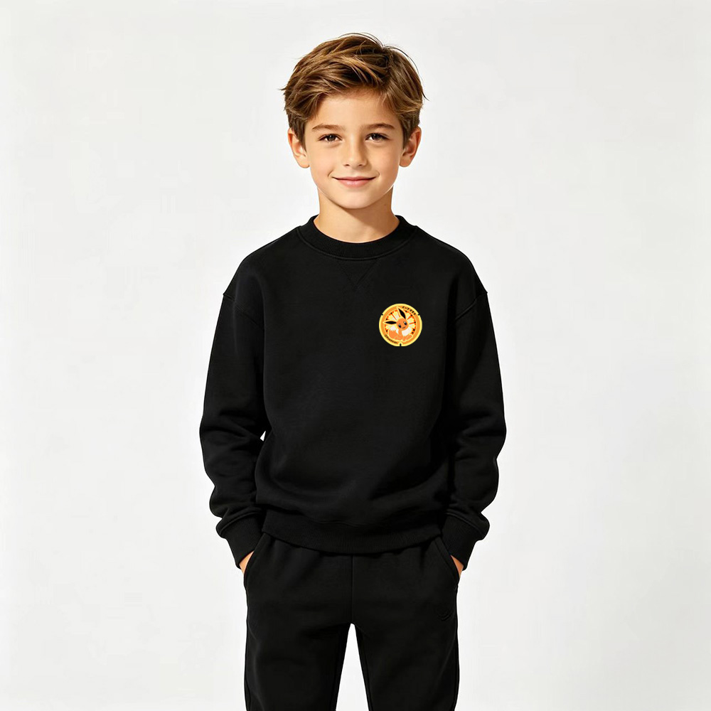 Pokémon Anime Graphic Crewneck Sweatshirt for Kids Cartoon Print Cotton Tee