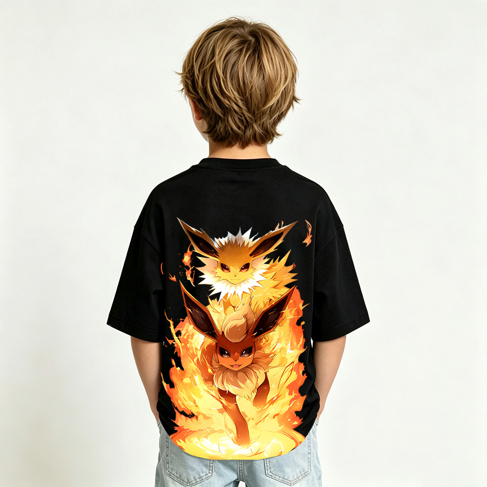 Pokémon Anime Graphic T-Shirt for Kids Cartoon Print Cotton Tee