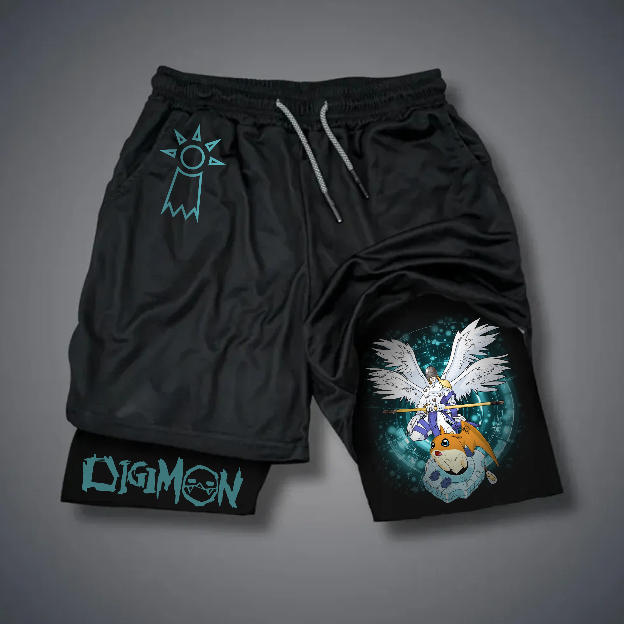 Unisex "Digimon" Anime Style Retro Shorts