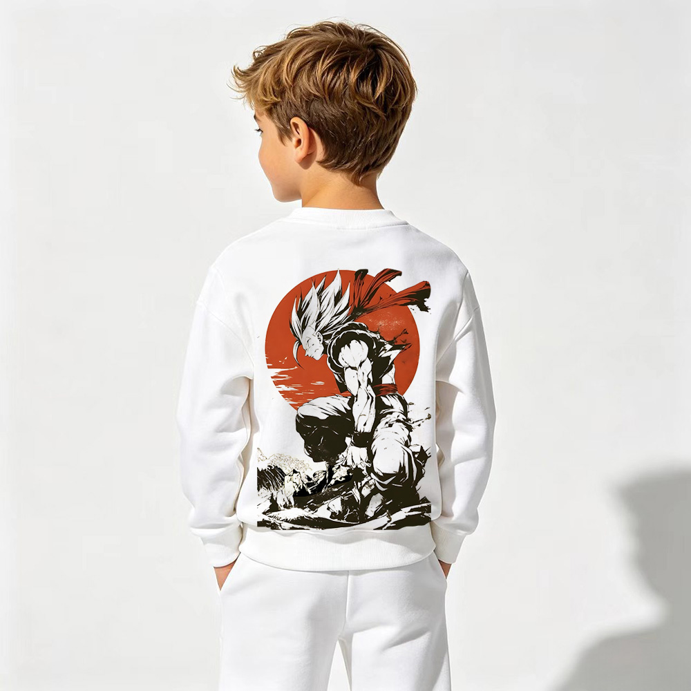 Dragon Ball Anime Graphic Crewneck Sweatshirt for Goku Kids Cartoon Print Cotton Tee