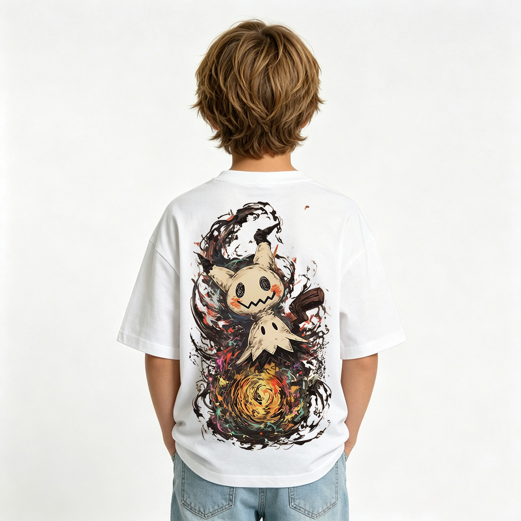 Pokémon Anime Graphic T-Shirt for Mimikyu Kids Cartoon Print Cotton Tee