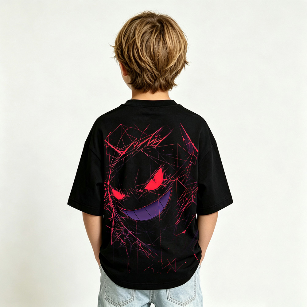 Pokémon Anime Graphic T-Shirt for Gengar Kids Cartoon Print Cotton Tee
