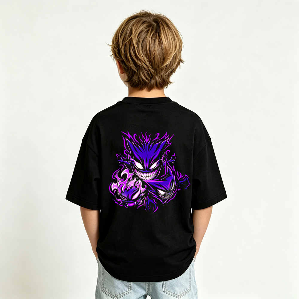Pokémon Anime Graphic T-Shirt for Gengar Kids Cartoon Print Cotton Tee