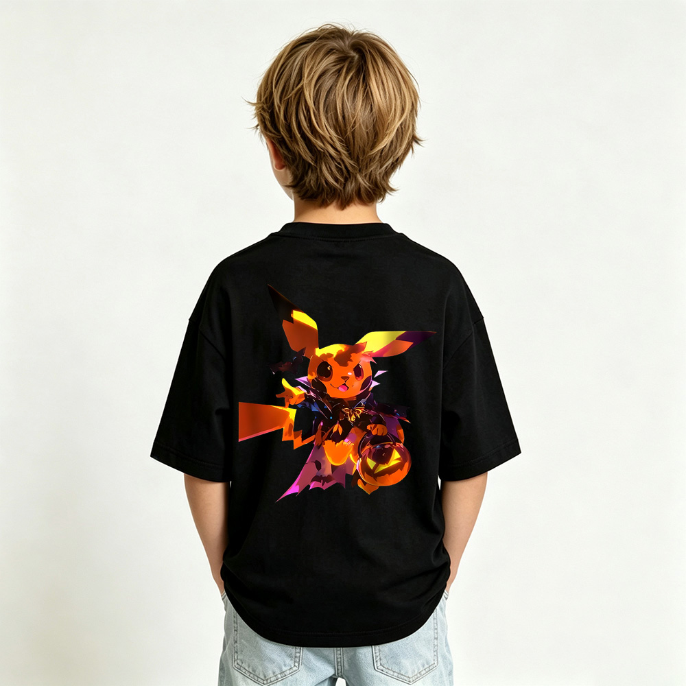 Pokémon Anime Graphic T-Shirt for Pikachu Kids Cartoon Print Cotton Tee