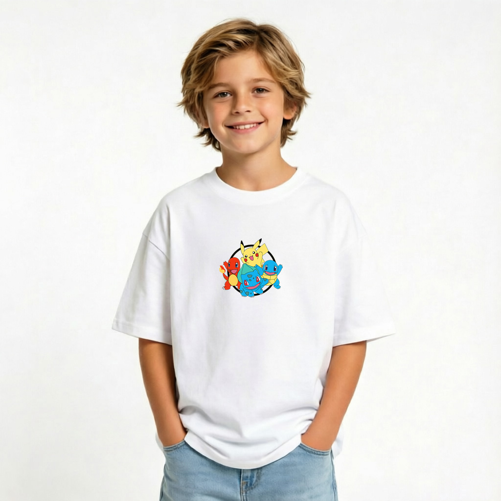 Pokémon Anime Graphic T-Shirt for Nami Kids Cartoon Print Cotton Tee