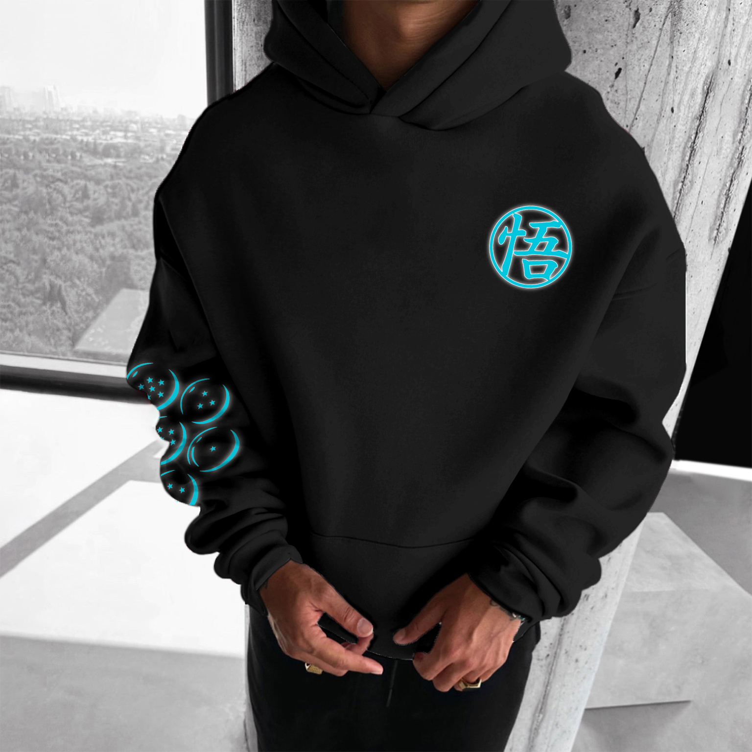 Unisex Anime Print Casual Oversized Hoodie