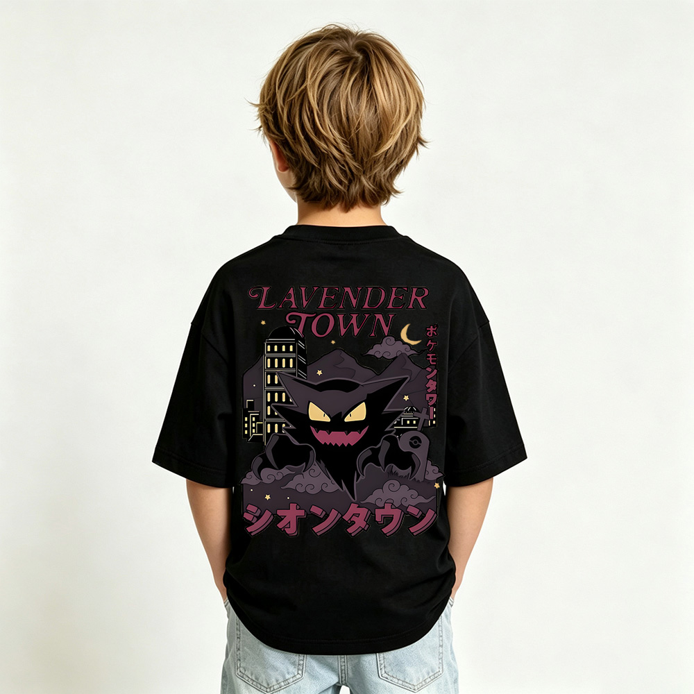 Pokémon Anime Graphic T-Shirt for Gengar Kids Cartoon Print Cotton Tee