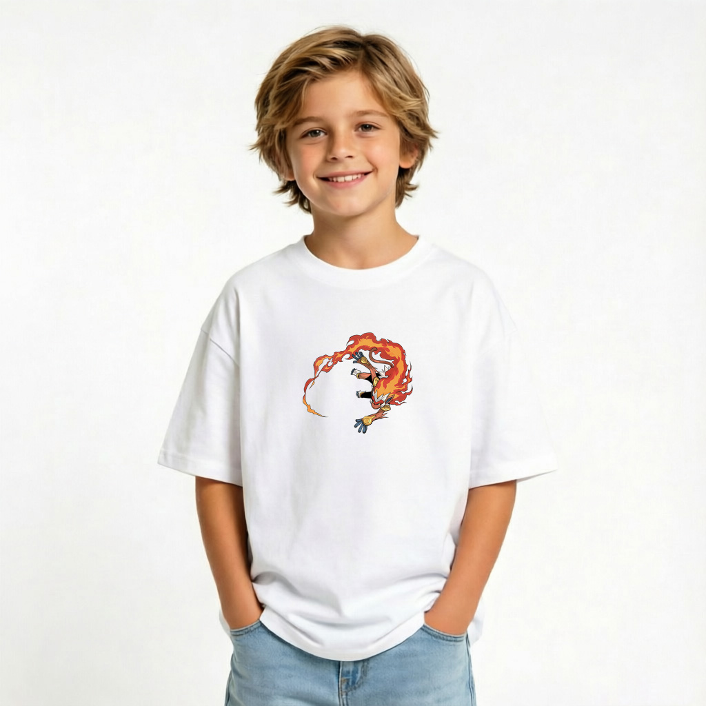 Pokémon Anime Graphic T-Shirt for Infernape Kids Cartoon Print Cotton Tee