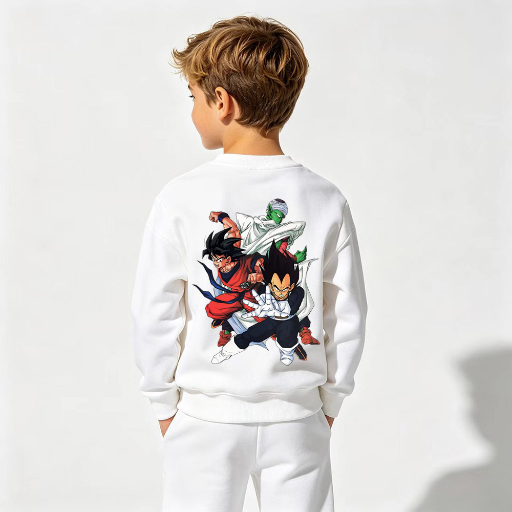 Dragon Ball Anime Graphic Crewneck Sweatshirt for Kids Cartoon Print Cotton Tee
