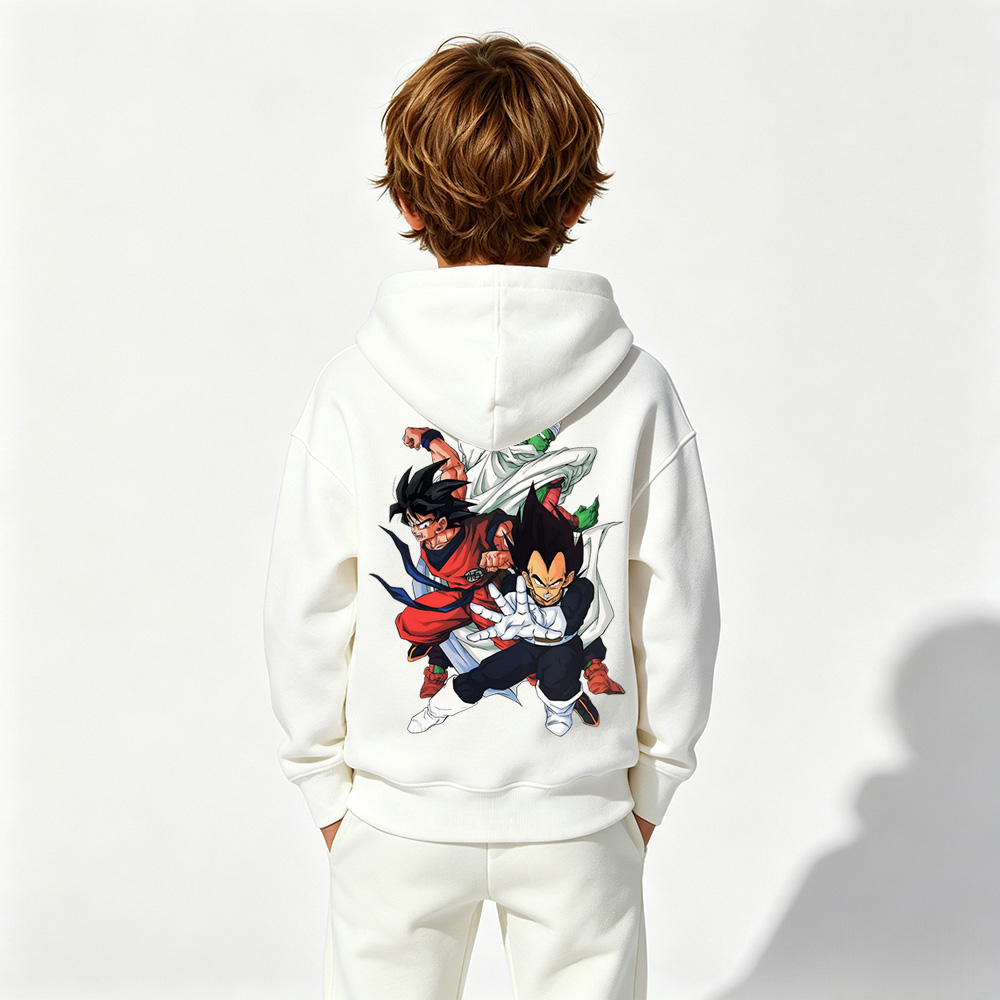 Dragon Ball Anime Graphic Hoodie for Kids Cartoon Print Cotton Tee